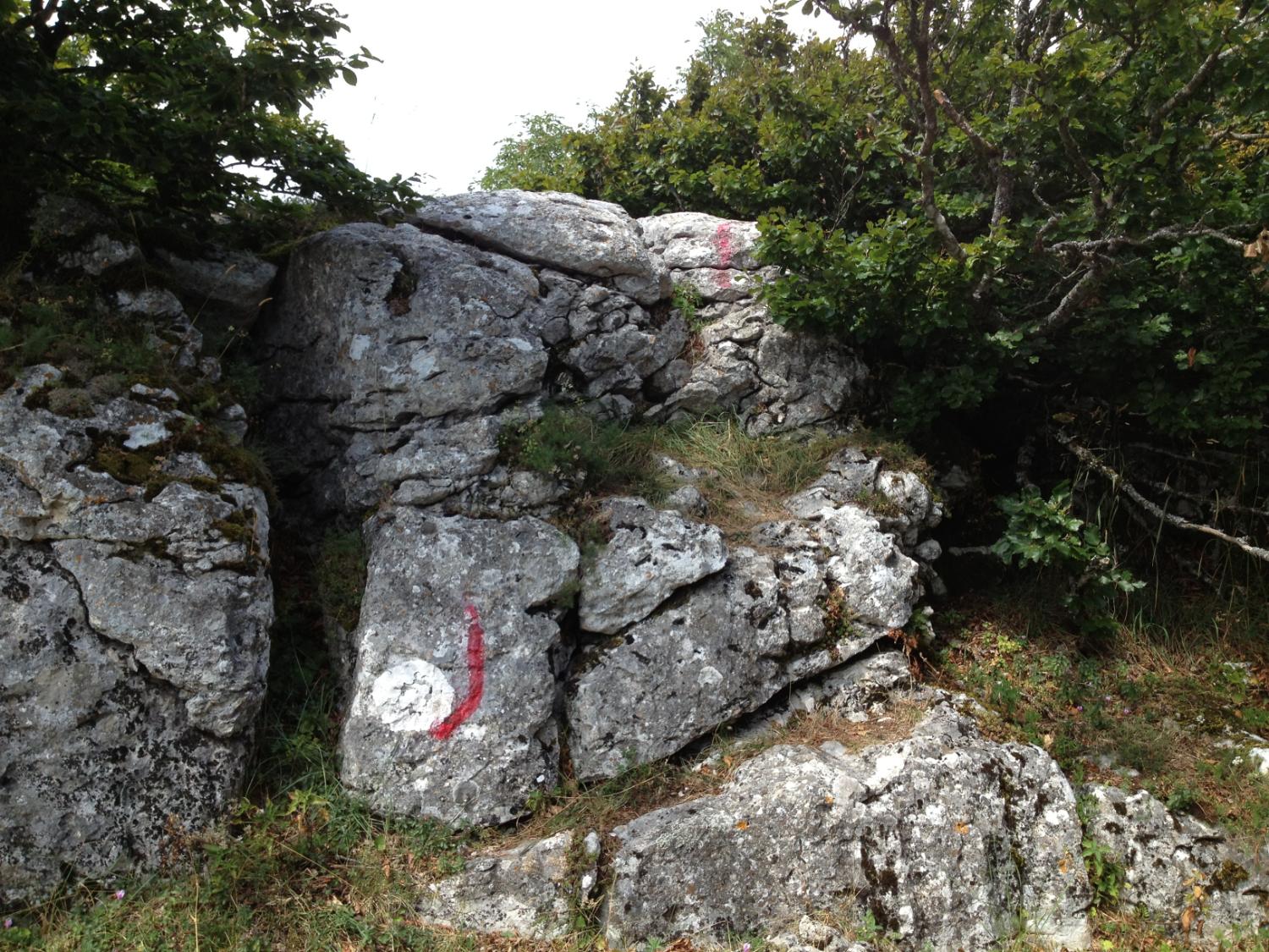 Un saltino roccioso prima della vetta della Montagnola (foto Carlo Finocchietti)