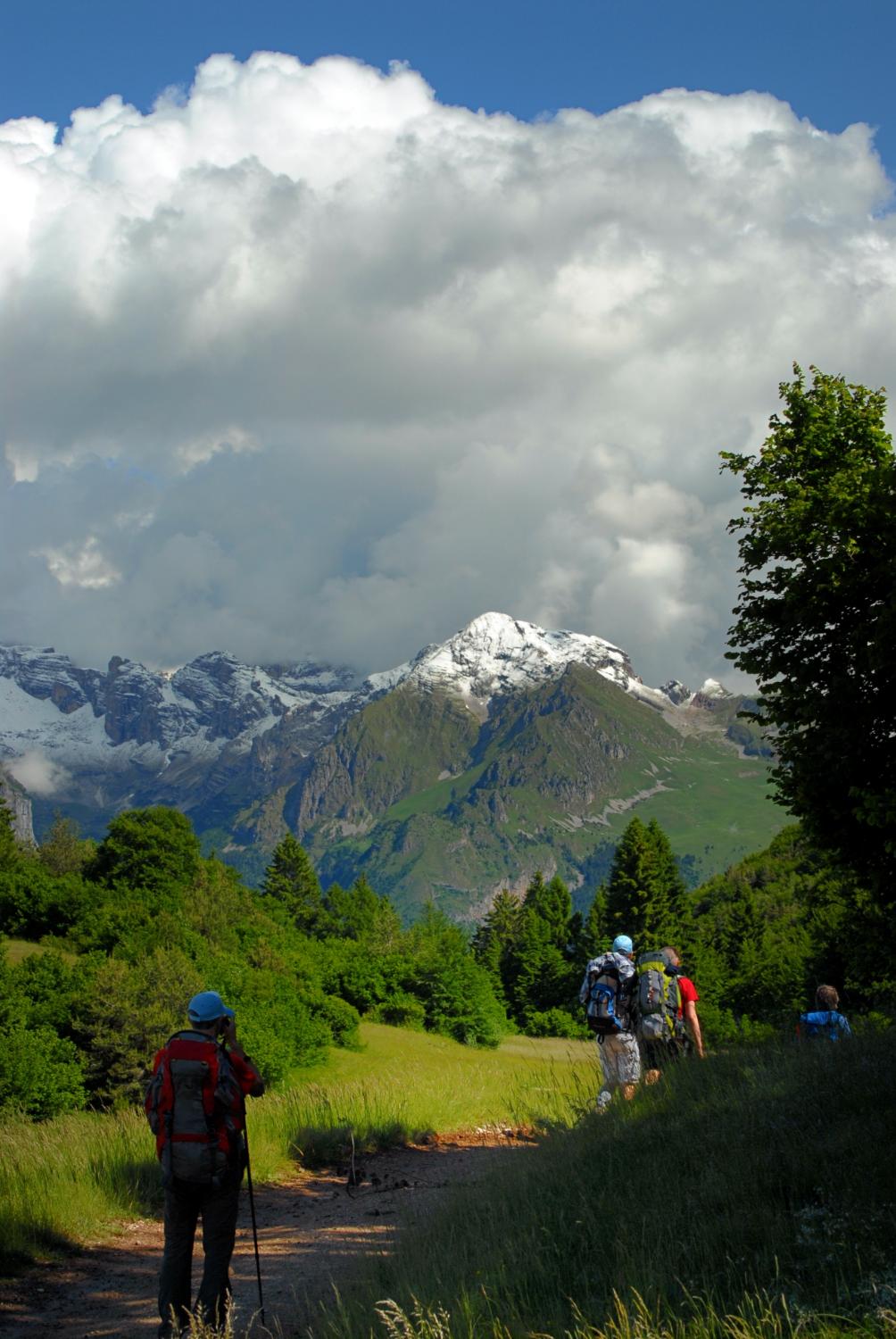 In cammino verso le Dolomiti di Brenta (foto Gianni Zotta)