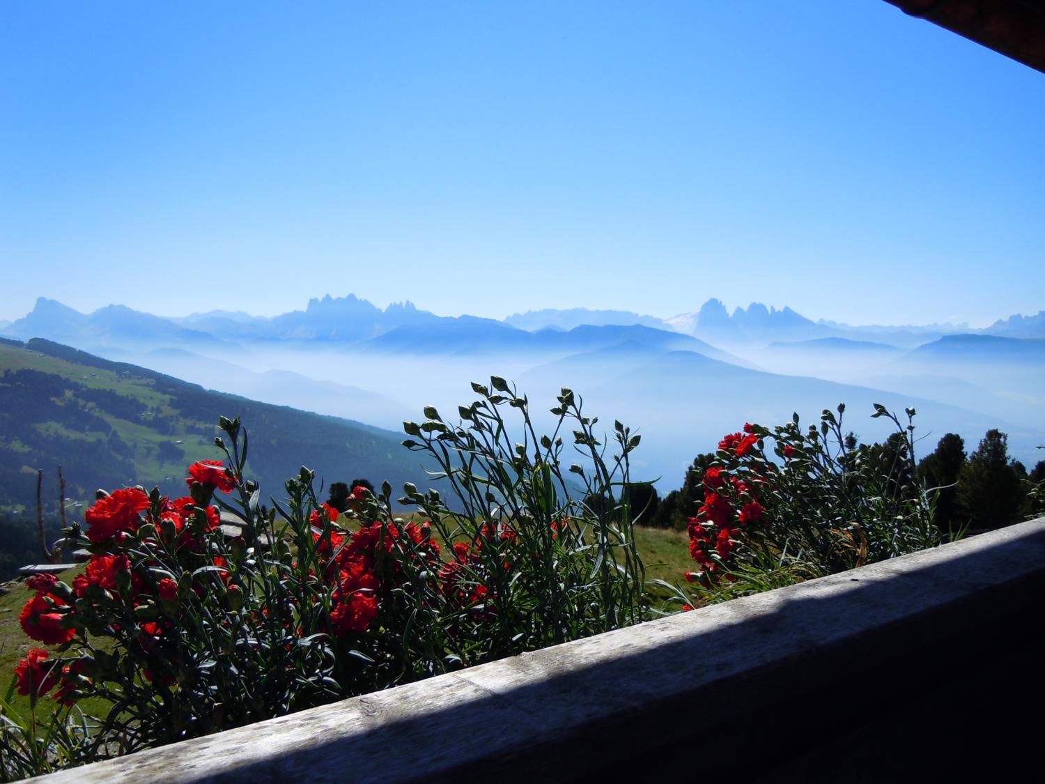 Splendido panorama dalla malga di Sepp Fattner (foto Antonello Sica)