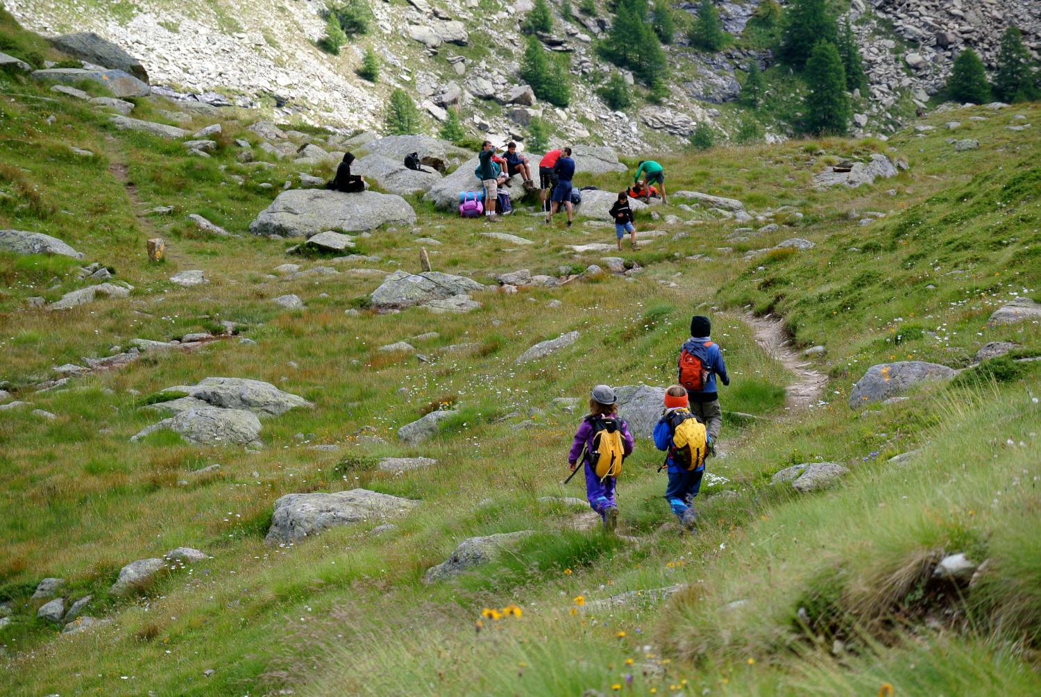 Inizio discesa verso il Pian di Céres (foto Franco Grosso)